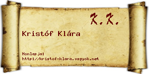 Kristóf Klára névjegykártya