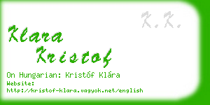klara kristof business card