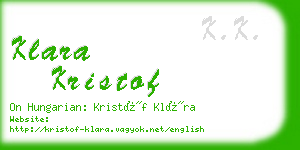 klara kristof business card